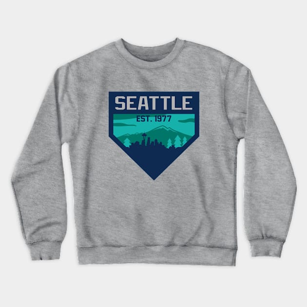 Seattle Home Plate Skyline Crewneck Sweatshirt by CasualGraphic